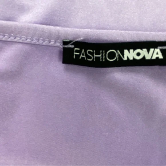 Fashion Nova | Lilac Purple Cut Out Body Suit Long Sleeve Thong back - Picture 14 of 16